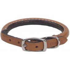 Coastal - Circle T - Oak Tanned Leather Round Dog Collar Tan 3/8" x 12"
